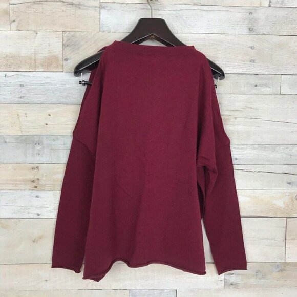 John + Jenn Cold Shoulder Sweater Red Small NEW - Picture 4 of 8